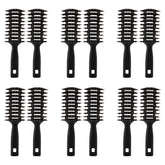 Kuber Industries Hair Brush | Flexible Bristles Brush | Hair Brush with Paddle| Suitable For All Hair Types | Round Vented Hair Brush | 12 Piece | Pack of 6 | C13-X-BLK | Black